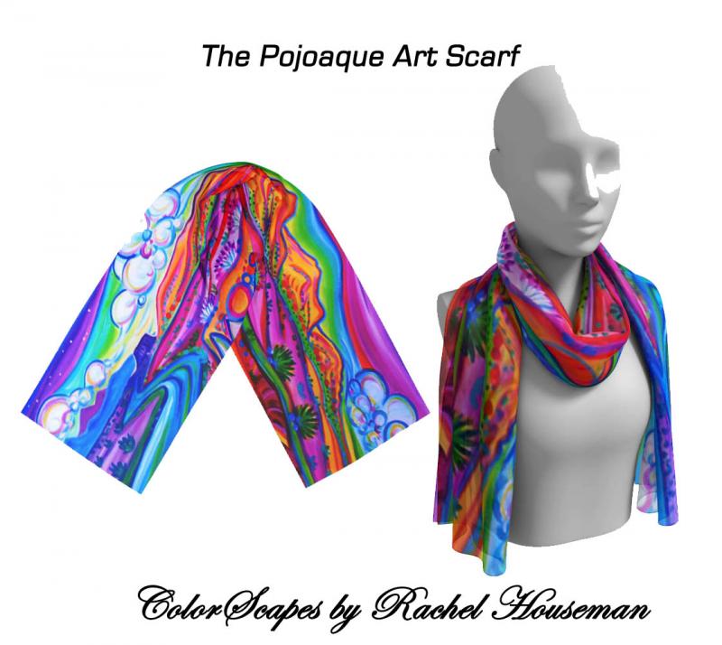 Rachel Houseman, Art Scarf, Pojoaque, Pueblo Art, Art Fashion, Santa Fe Fashion
