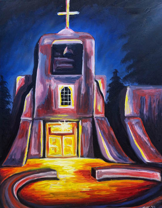 Bill Johnson, San Miguel Church, Eye on the Mountain Art Gallery, Santa Fe Art