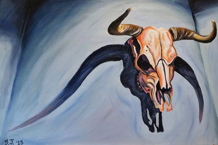 Bill Johnson, Skull & Shadow, Eye on the Mountain Art Gallery, Santa Fe Art