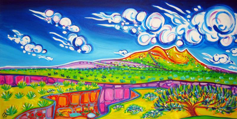 Rachel Houseman, Taos GOrge Painting, Santa Fe Artist, ColorScapes, Painter