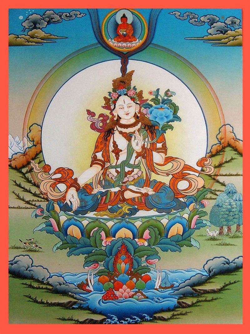 White Tara, Lalman Lama, Art Print, Art Gallery Online, Thanga Painting, Nepal
